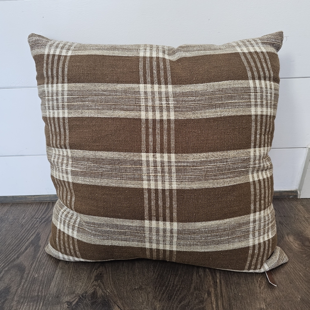 Studio McGee By Threshold Cotton Linen Brown Throw Pillow